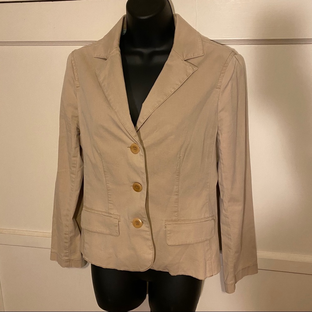 Vince Khaki Blazer Baby Blue Lining size 12